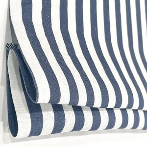 3/8&quot; Narrow Thin Stripe 100% Natural Linen Flat Roman Shade / CL1102