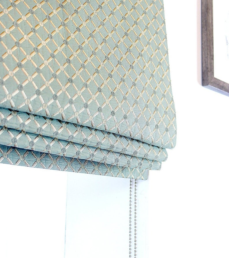 Sage Diamond Flat Roman Shades Green Khaki Etsy