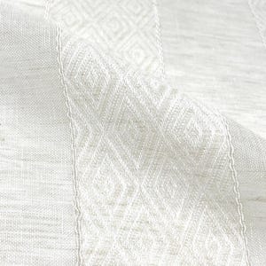 Wide Textured Striped Linen Blend Sheer Fabric by the Yard / 118&quot; Width / CL1138