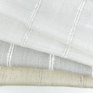 Stripe Embroidery Blend Linen Fabric / 118&quot; Wide / CL1060