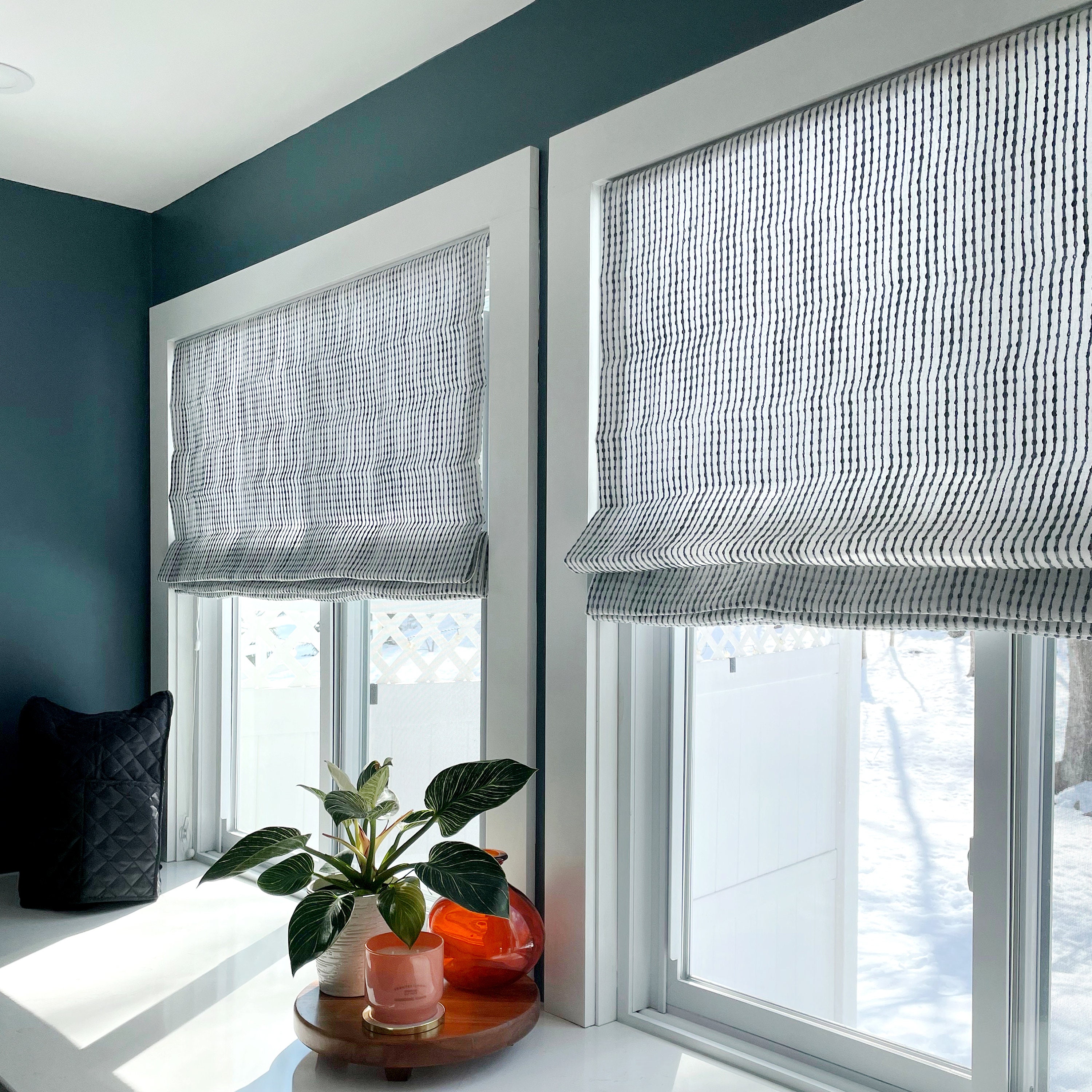 Window Shade Blue and White Stripe - Etsy