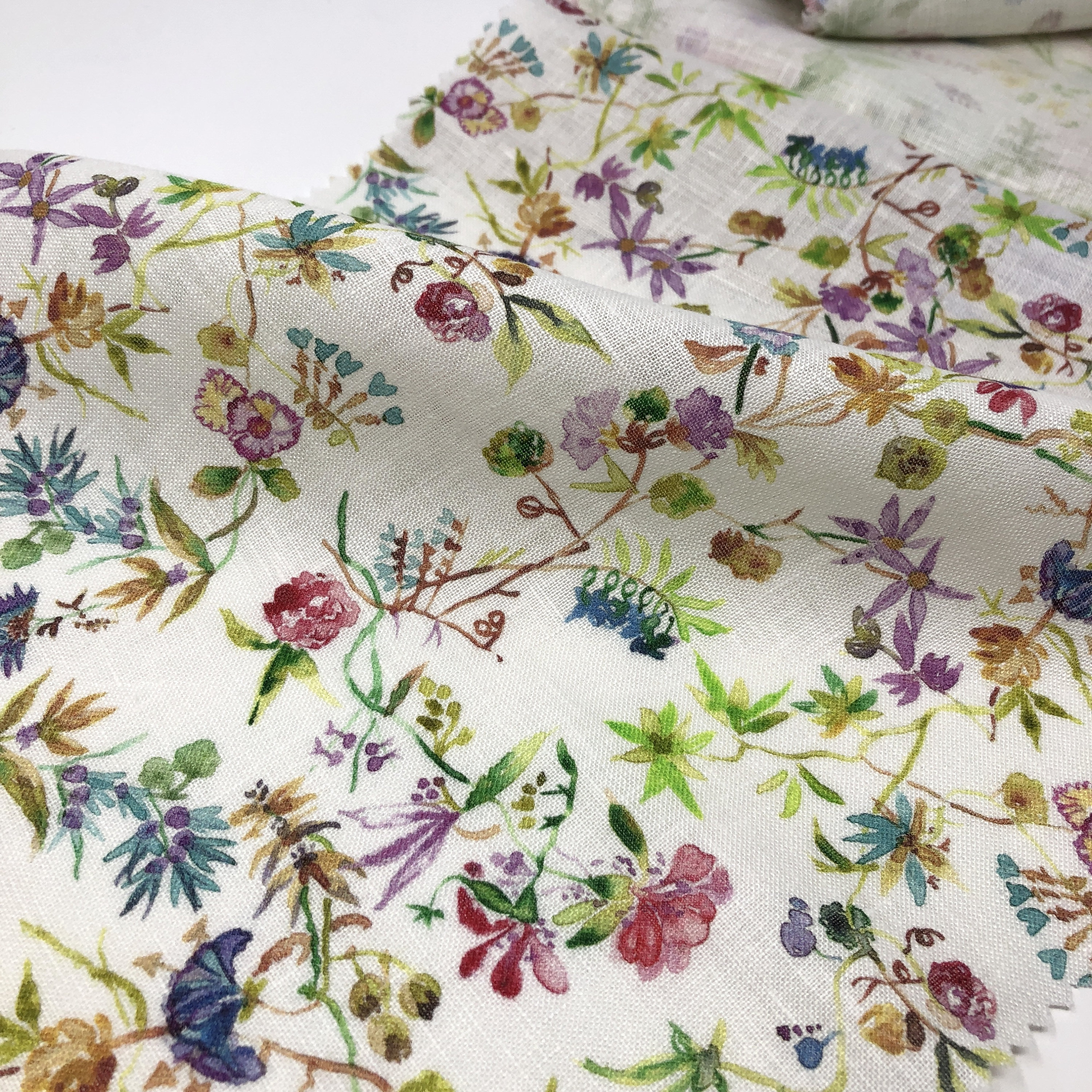 Floral Print 100% Linen Fabric by the Yard | 58"width | CL1021 - Etsy