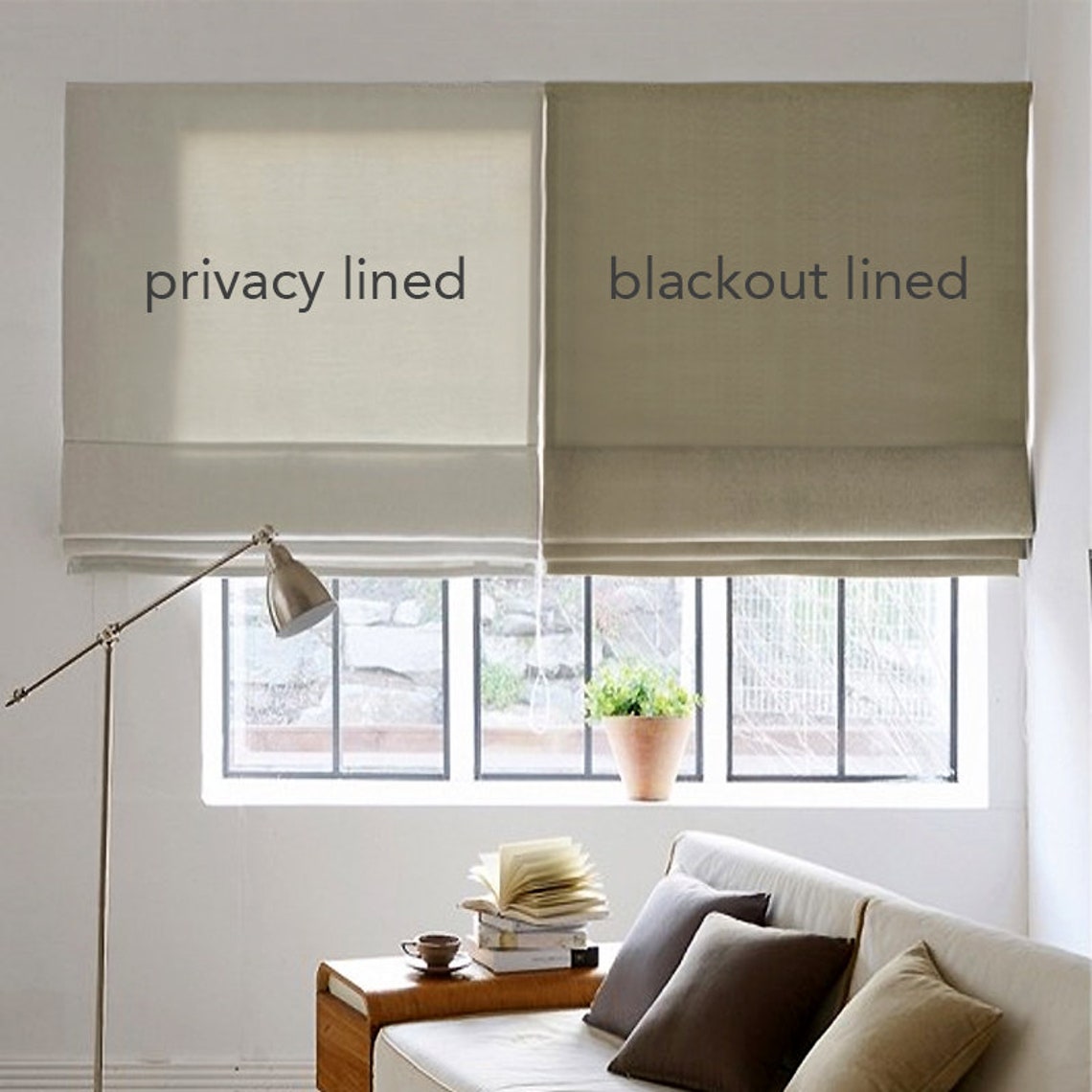 Sage Diamond Flat Roman Shades Green Khaki Etsy