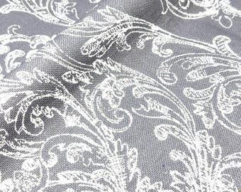 Digital Printed Damask Faux Linen Fabric by the Yard, 54"Width, CL1129