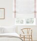 White Linen Flat Relaxed Roman Shades with Bordered Pink Peach Band. Kid Baby Nursery Room Blackout Roman Shade.