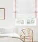 White Linen Flat Relaxed Roman Shades with Bordered Pink Peach Band. Kid Baby Nursery Room Blackout Roman Shade. 