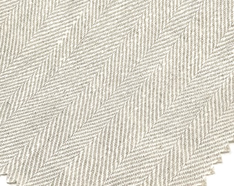 Herringbone 100% Natural Linen Fabric / 55&quot; Width / CL1047