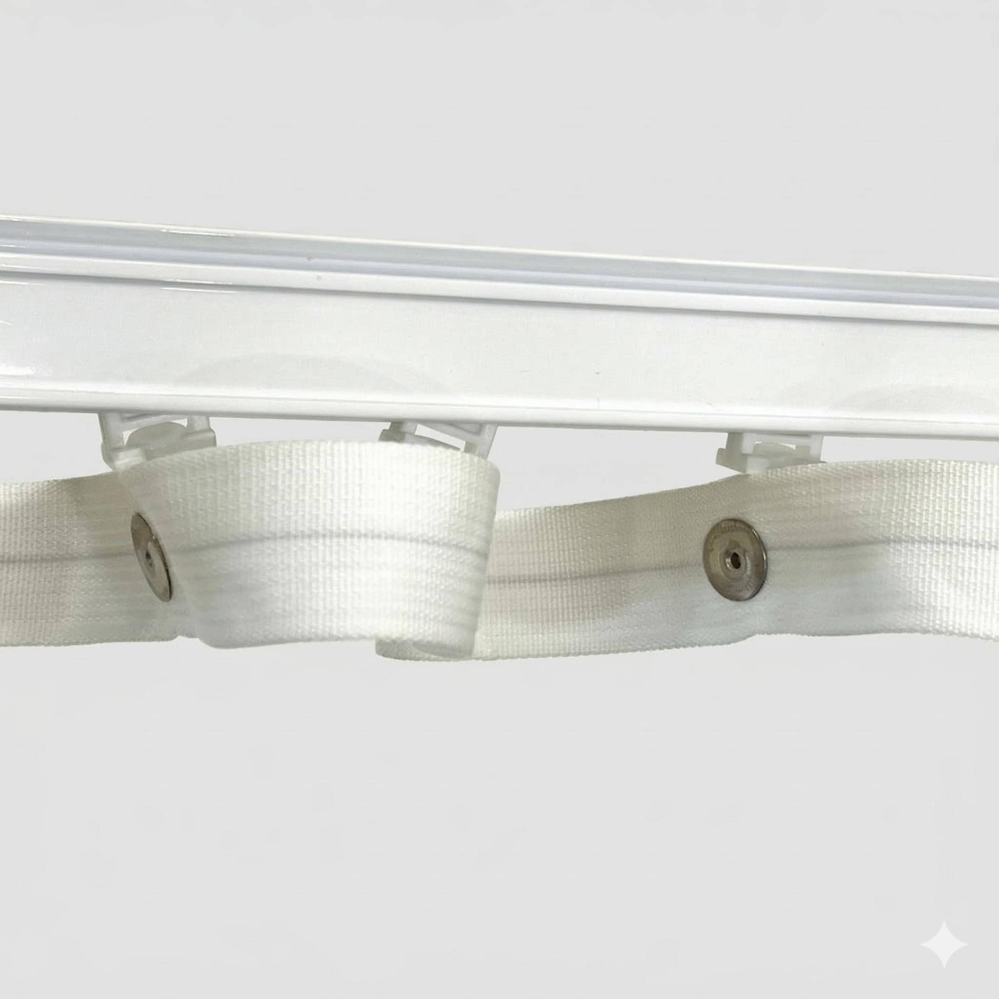 Heavy Duty White Ripplefold Nylon Snap Tape by the Yard, 4 1/2