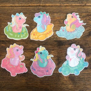 6 Pack Holographic Sea Sparkle Baby Pony Sticker Pack~MLP inspired~