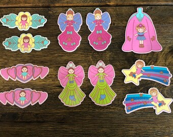 Confezione da 11 adesivi grandi olografici arcobaleno ispirati ai gioielli di Polly Pocket!