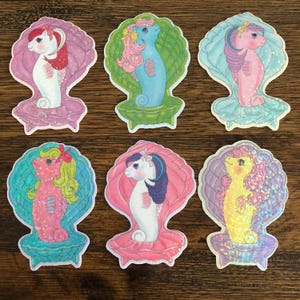 6 Pack Holographic Adult Sea Pony Sticker Pack~MLP inspired~