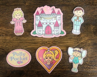 6 Pack~Large Holographic Princess Castle Polly Pocket Stickers!