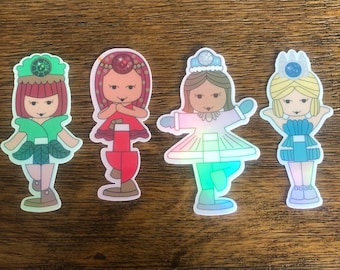 Set di adesivi ispirati alle bambole olografiche Polly Pocket Ring