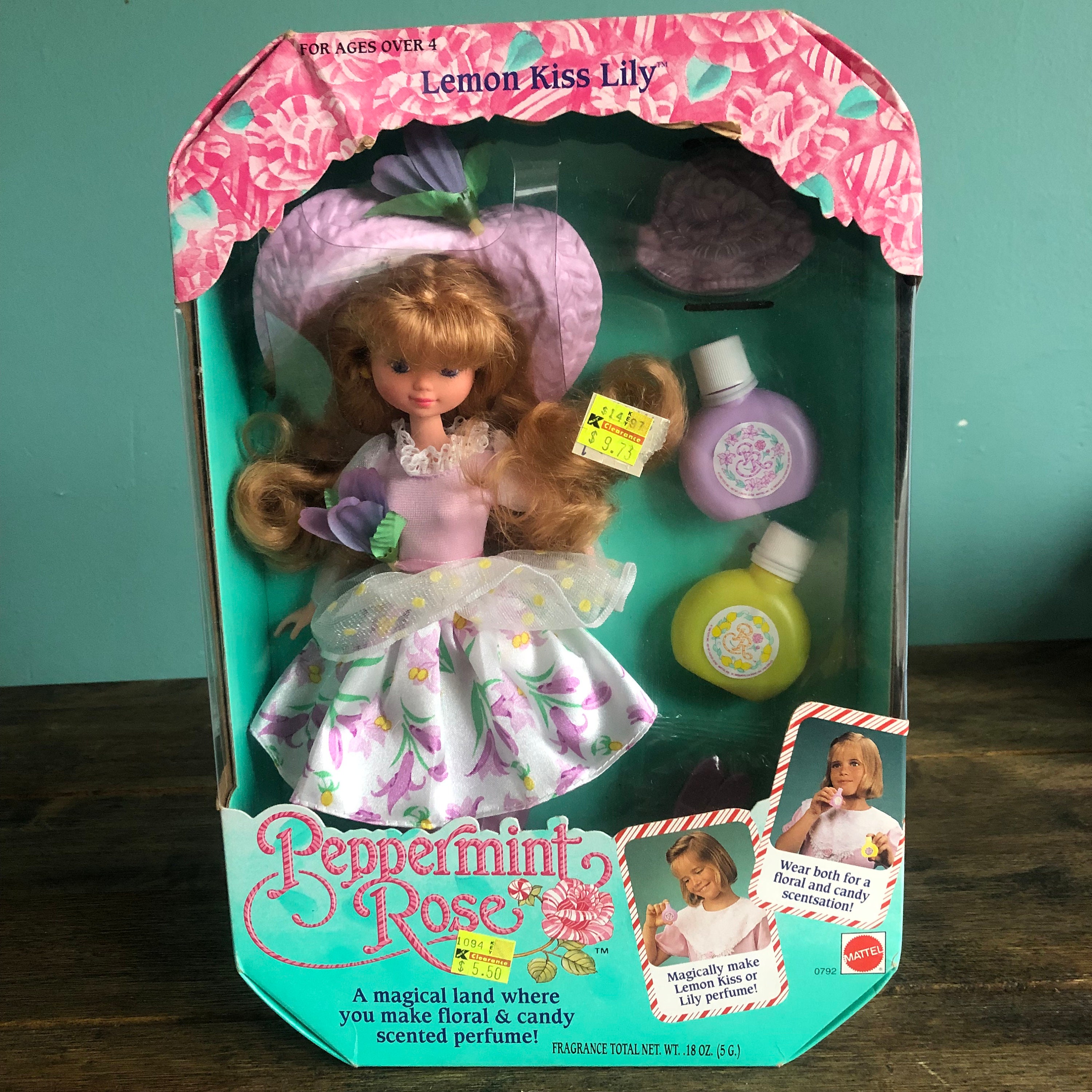 Peppermint Rose Candy Blossoms Lollipop Posy Plush #609