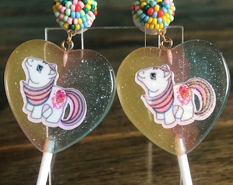 Hand Made My Little Pony Baby Princess Sparkle Castle Inspired Acrylic Earrings!