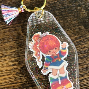 Hand Made Rainbow Brite Inspired Motel Keychain!