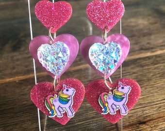 Hand Made My Little Pony Inspired Acrylic Earrings!