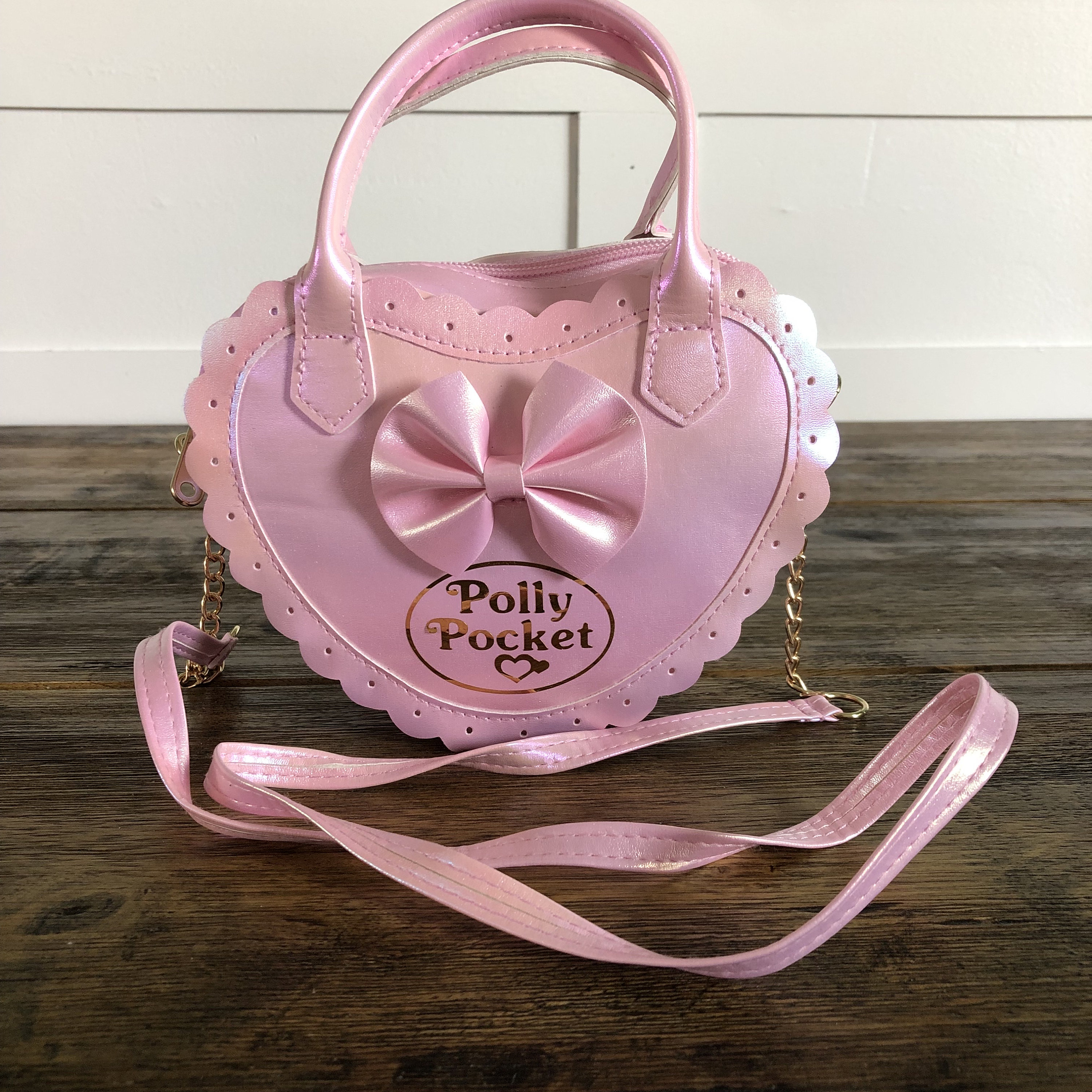 Hand Made Polly Pocket Inspired Holographic Pink Heart Purse Etsy