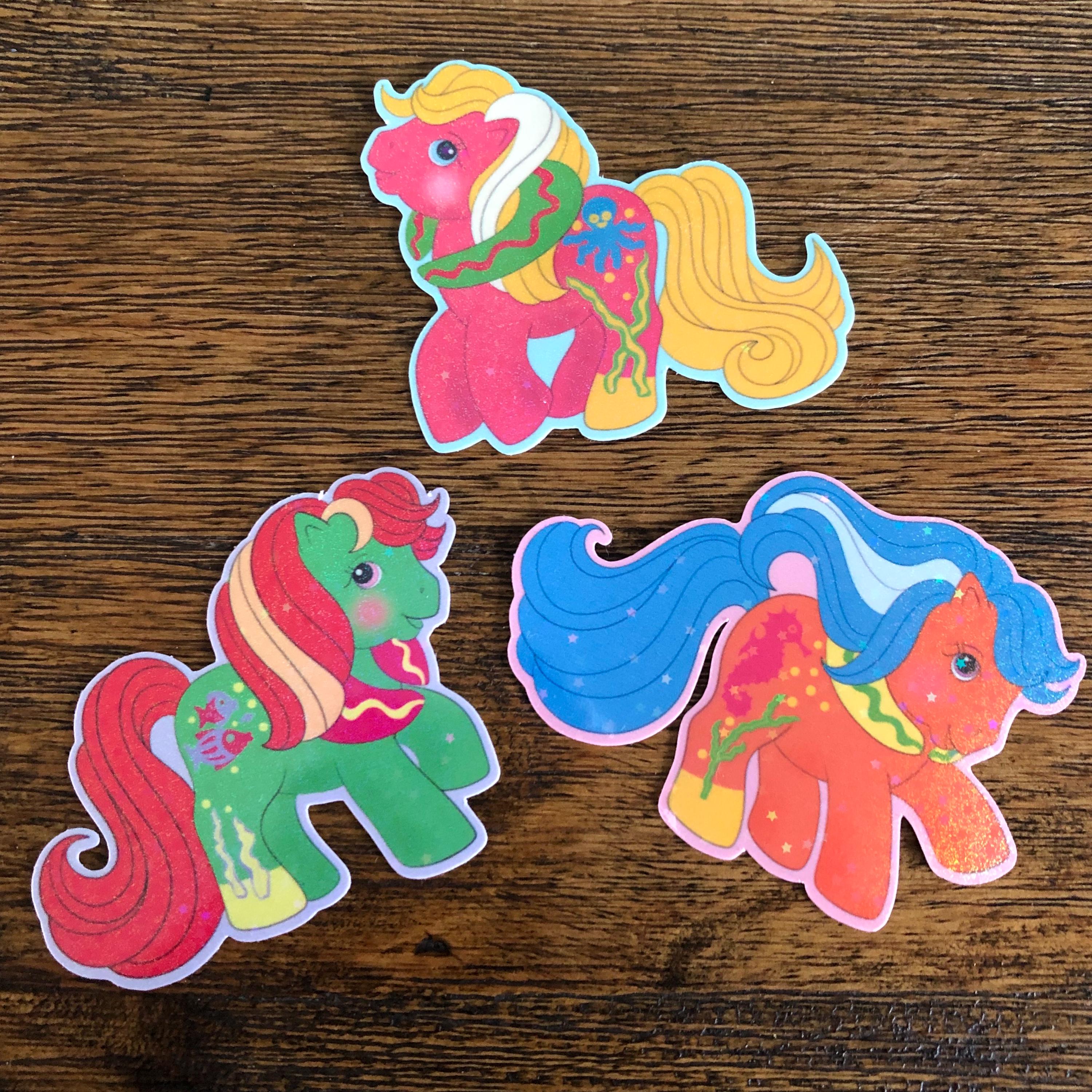 3 Pack Holographic Seaside Babies Pony Sticker Pack~MLP inspired~