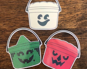 3 Pack 80’s Halloween Buckets Retro Fast Food Happy Meal Sticker Pack~