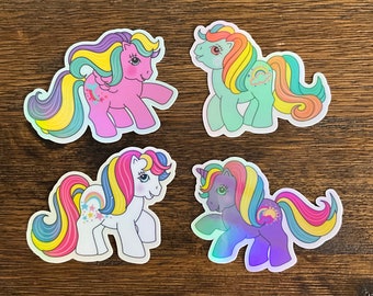 4 Pack Holographic Rainbow Baby Pony Sticker Pack~MLP inspired~