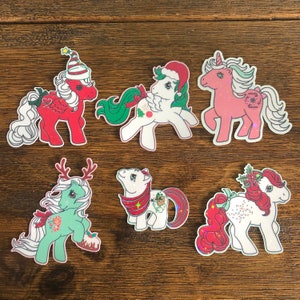 6 Pack Christmas Holiday Holographic Pony Sticker Pack~MLP inspired~