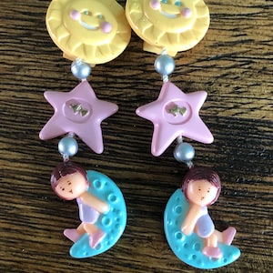 1991 Vintage Polly Pocket "Star Dream Earrings" *ZELDZAAM-HTF*