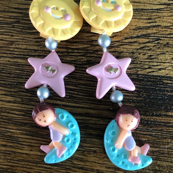 1991 Vintage Polly Pocket "Star Dream Earrings" *ZELDZAAM-HTF*