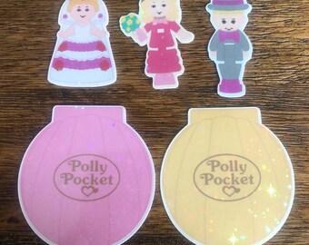 Set di adesivi olografici ispirati al giorno del matrimonio di Nancy di Polly Pocket