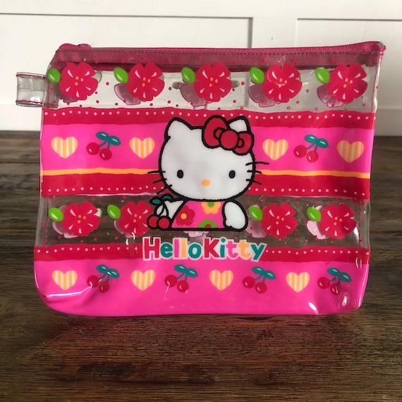 Vintage 1993 Sanrio “hello Kitty” Clear Vinyl Case/bag *RARE-HTF