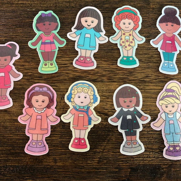 9 Pack~Large Holographic Rainbow Polly Pocket Inspired Stickers!