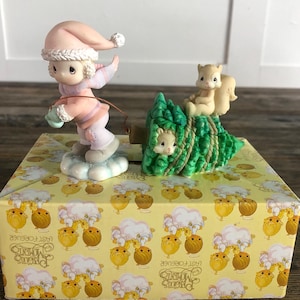 Vintage Enesco Precious Moments “Reindeer pulling Sleigh” Figure