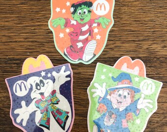 3 Pack 90’s Halloween Bags Retro Fast Food Happy Meal Sticker Pack~