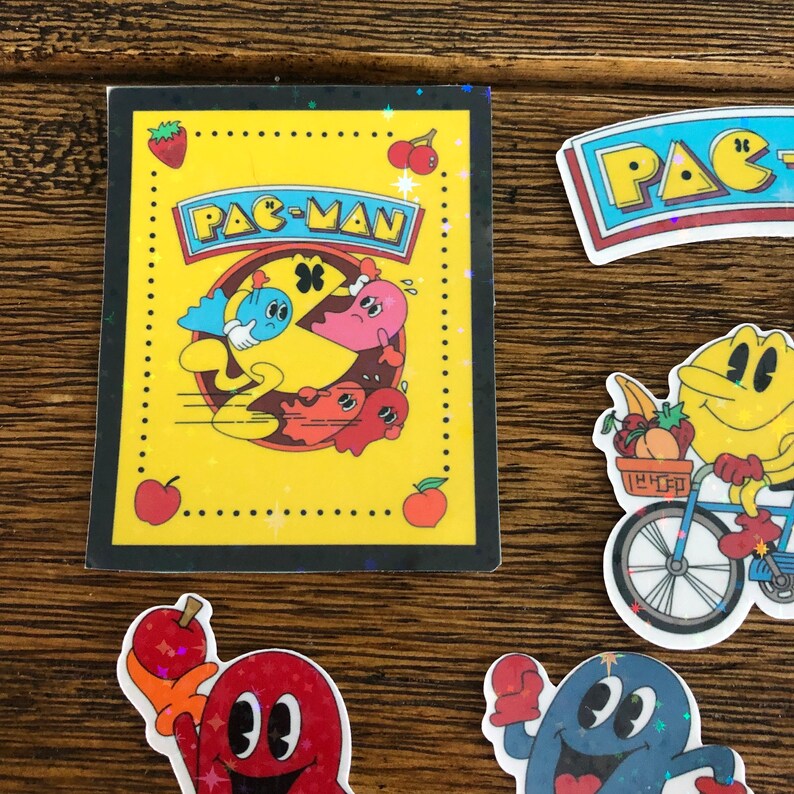 Sticer Pac 11 Pack of Holographic Pac Man Inspired Stickers! - Etsy