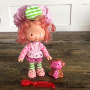 Vintage Strawberry Shortcake Raspberry Tart Doll w/Ruhbarb the Monkey! *RARE-HTF-MINTY*