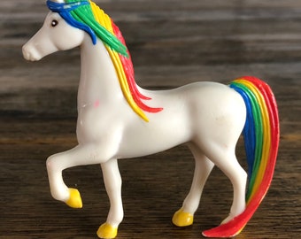 Figurine vintage en PVC Rainbow Brite des années 80 « Cheval étoilé » ! *RARE-HTF*