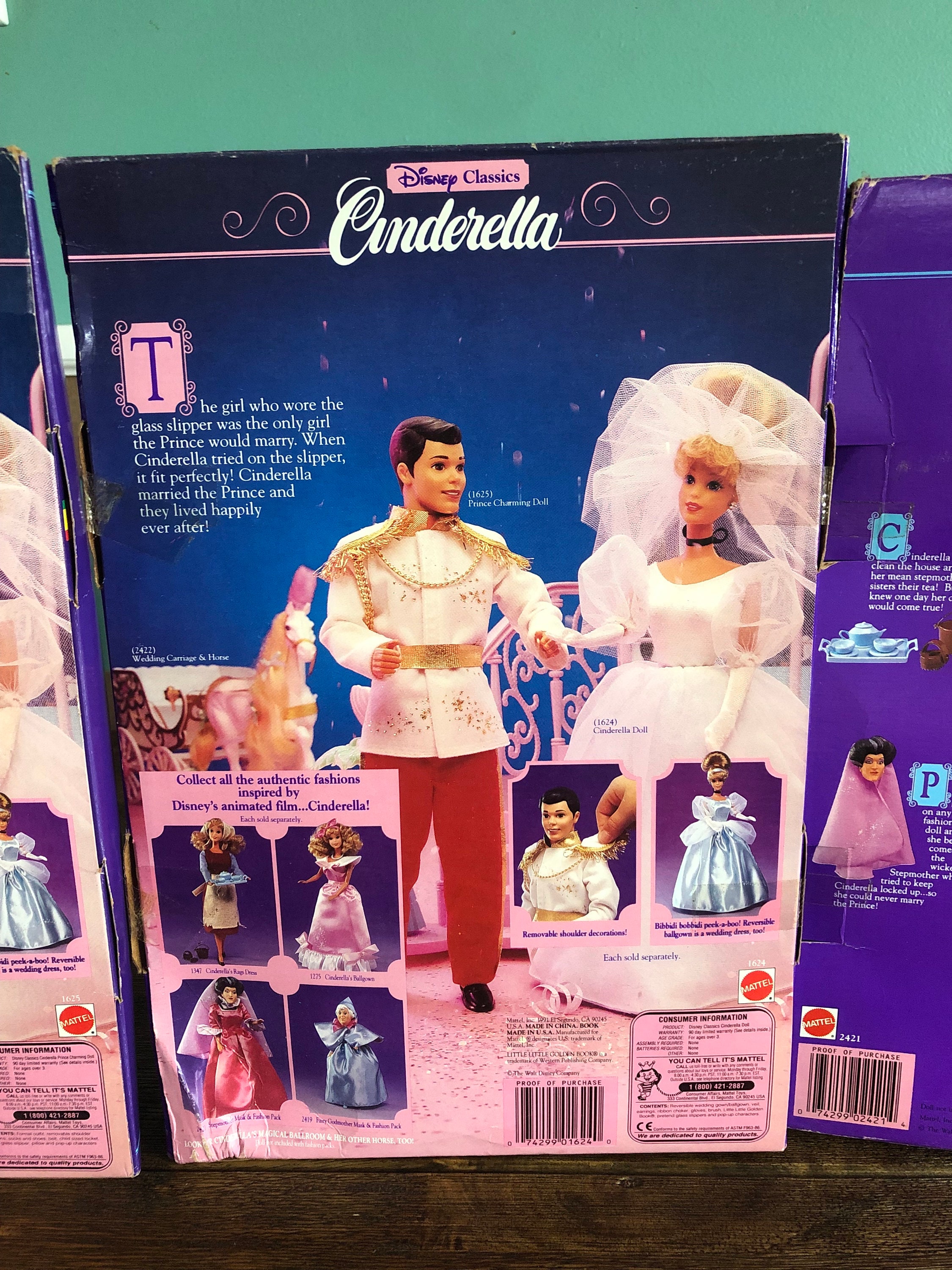 Vintage “cinderella, Prince Charming Dolls & Stepmother