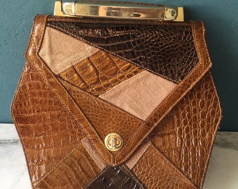 vintage leather top handle bag