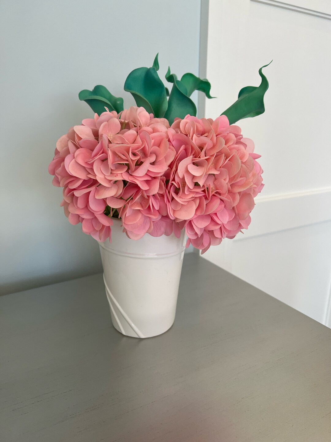 Hydrangeas, Hydrangea Arrangement, Fake Hydrangeas, Lilies Etsy