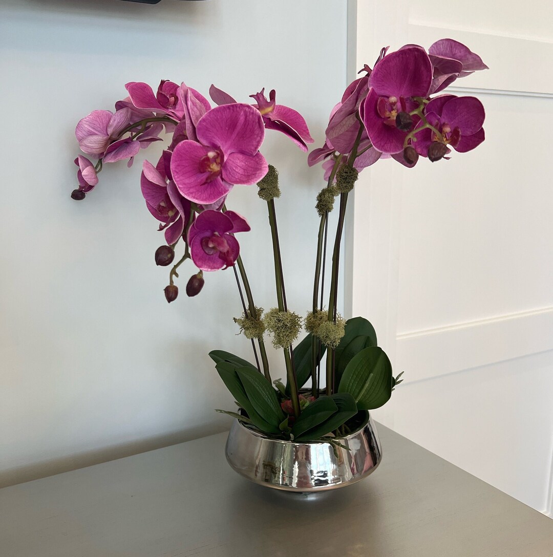Orchid Arrangement, Faux Orchids, Flower Arrangements, Pink Orchids Etsy