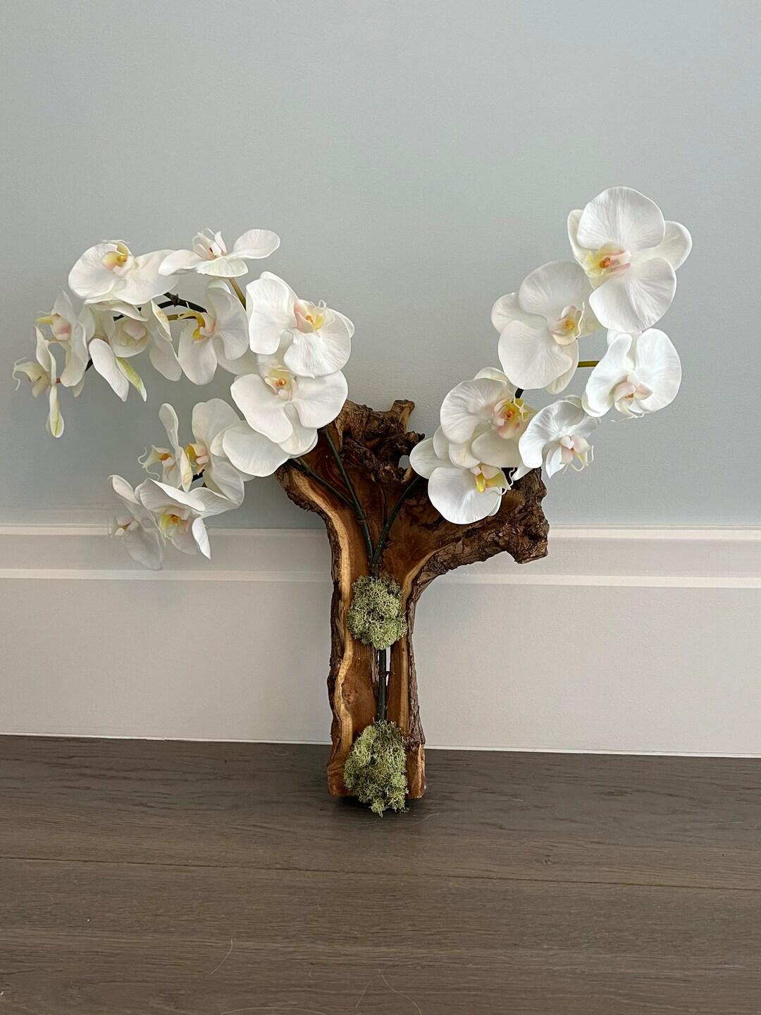 White Orchids Wall Art Orchids on Driftwood Real Touch Etsy