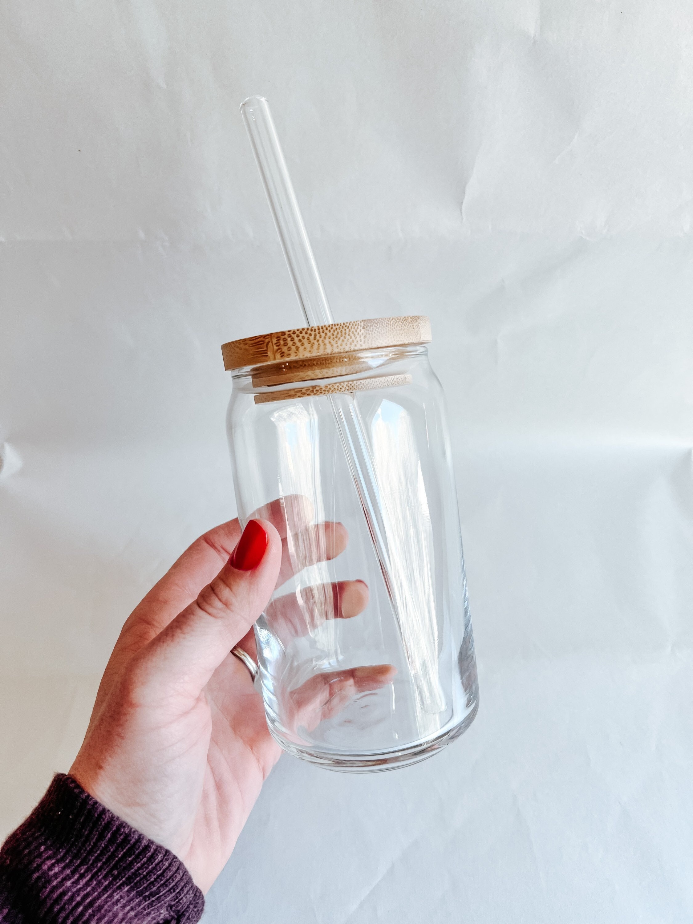 Drinking Glasses with Dome Lids and Glass Straw Can Shaped Glass Cups Beer  Glasses Iced Coffee Tumbler Cup DIY Drinkware