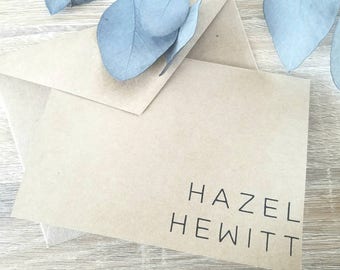 Available in bulk! Modern personalized stationary with initials Minimalist cards