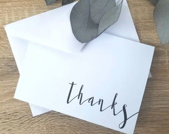 Modern calligraphy thank you cards- Minimalist cards- Available in bulk!