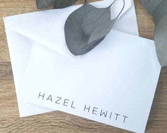 Modern personalized stationery cards- Minimalist cards with your name on it- Available in bulk!