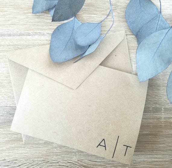 Available in bulk! Modern personalized stationary with initials Minimalist cards
