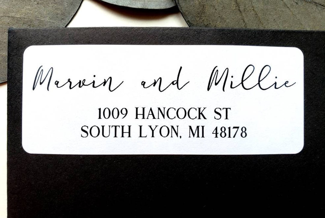 Custom Return Address Label With Calligraphy and Modern Text - Etsy