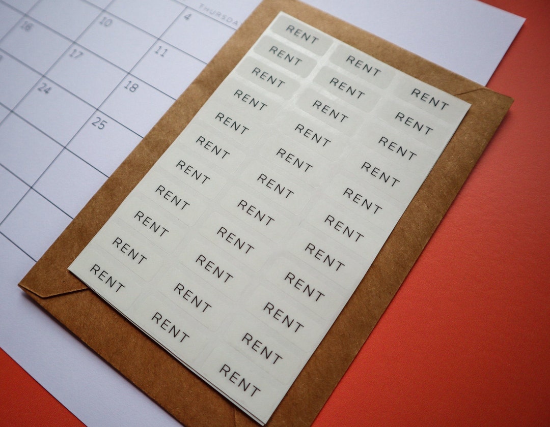 Sticker High Rent Rent Planner Stickers, 66 Minimalist Clear Matte Stickers in Modern ...