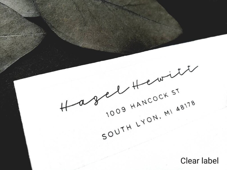 Address Label Cursive Custom Minimalist Return Address Label With Calligraphy and Modern Text ...