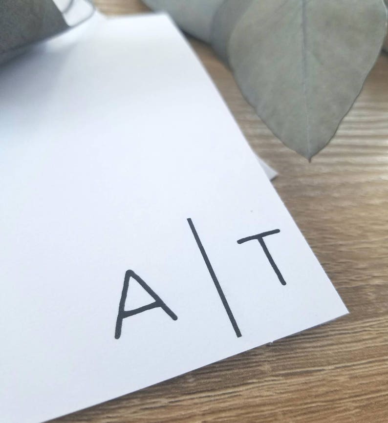 Available in bulk! Modern personalized stationary with initials Minimalist cards